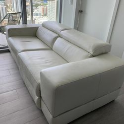 Luxury Sofa White Leather Electric Reclinable Comfortable Modern Furniture For Living Room Bedroom Office Apartment House 