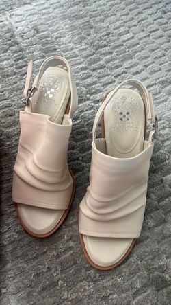 Vince Camuto Cream Leather Slingback Sandals