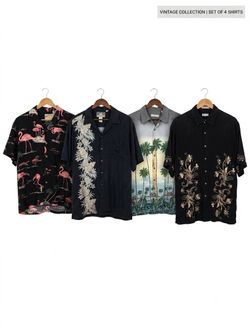 Four vintage Hawaiian shirts, size medium unisex