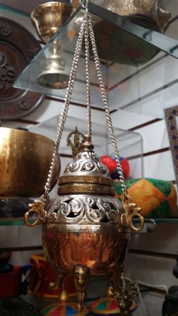 Copper incense or candle burner