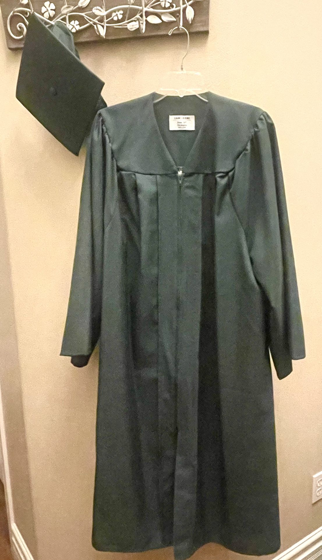 Graduation Cap And Gown - Dark Green