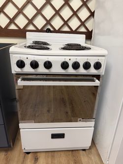 24” inch White Electric Coil Range Stove with Oven