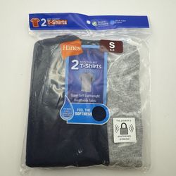 NWT Hanes Comfort Soft Tagless Boys' Crewneck T-Shirt 2 Pack Sz (S) 6-8 By
