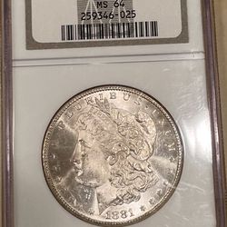 1881-S Morgan Silver Dollar   MS64  Pick Up Only