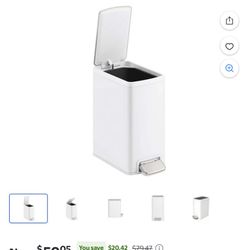 Kohler White Small Bathroom Trash Can 6L