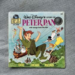 Vintage Collectible Peter Pan Book With Record
