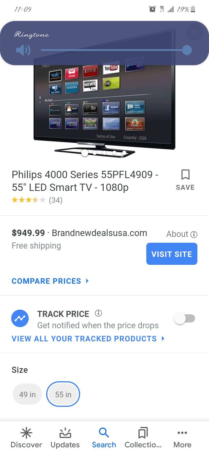 55 inch ,Phillip's smart tv