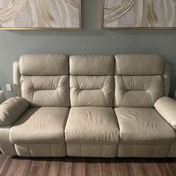 Leather sofa and reclining chair
