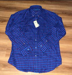 Mens NWT Polo Ralph Lauren Plaid Cotton Button Up Casual Shirt