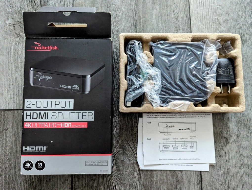 Rocketfish 2-Output HDMI Splitter with 4K Ability