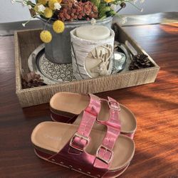 WOMEN'S WEDGE CHUNKY HEEL PLATFORM Sz 6 LIKE NEW