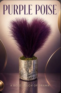Mirrored Glass and purple feather decor