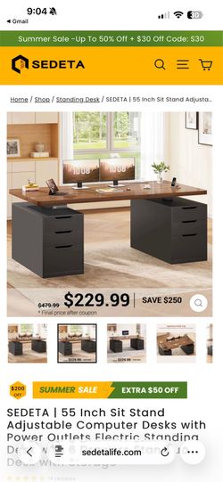 TWO matching Desks - Sit or Standing electronic desks