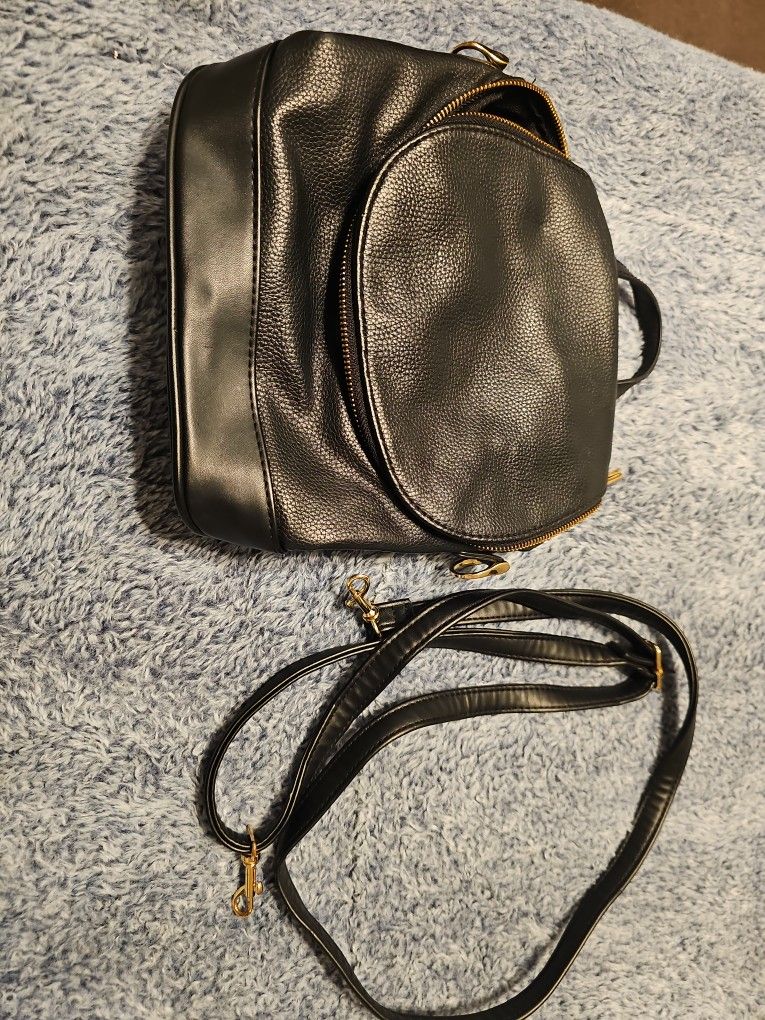 Women's Black Handbag Crossbody Strap Bag /back Pack