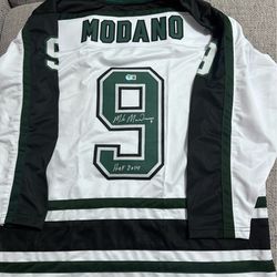 Mike Modano Signed Autograph Custom Jersey- Beckett Coa- Dallas Stars