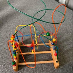 Vintage Anatex Wood and Metal Rollercoaster Kids Toys Large