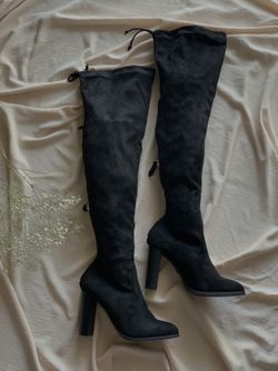 New Black Suede Boots
