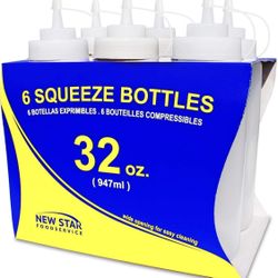6 Squeeze Bottles 32 oz