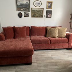 Burnt Orange/red Sectional Couch