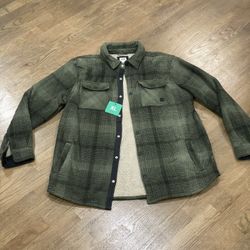 Men’s Voyager Fleece Lined Flannel Jacket Green 