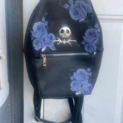 The Nightmare Before Christmas Floral Coffin Jack Skellington Mini Backpack Bag 