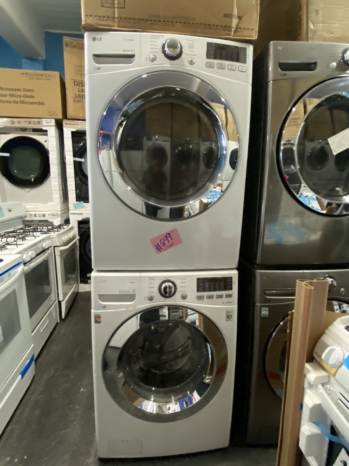 Set WASHER And Dryer Front Load White Lg Gas