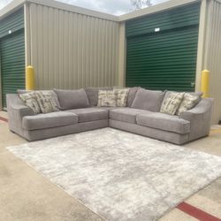 Large Gray Sectional Couch
