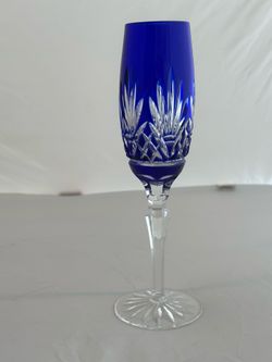 Cobalt Blue Crystal Champagne glass