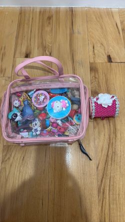 Nautica Clear Pink Bag with Kids Toy Lot