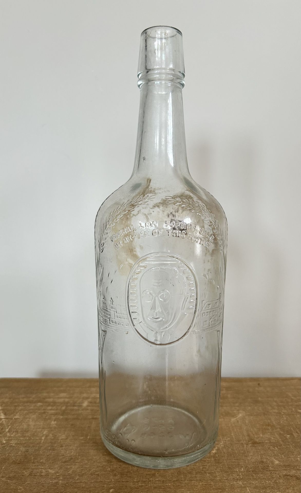 1940'S ANTIQUE HARRY E. WILKEN WHISKEY BOTTLE! 11 1/4"