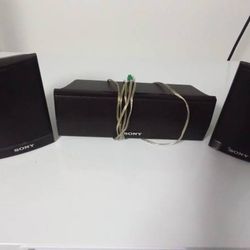 Set Of 3 Sony Surround Sound Stereo Speakers 