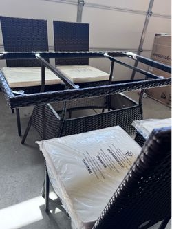 Outdoor table with chairs