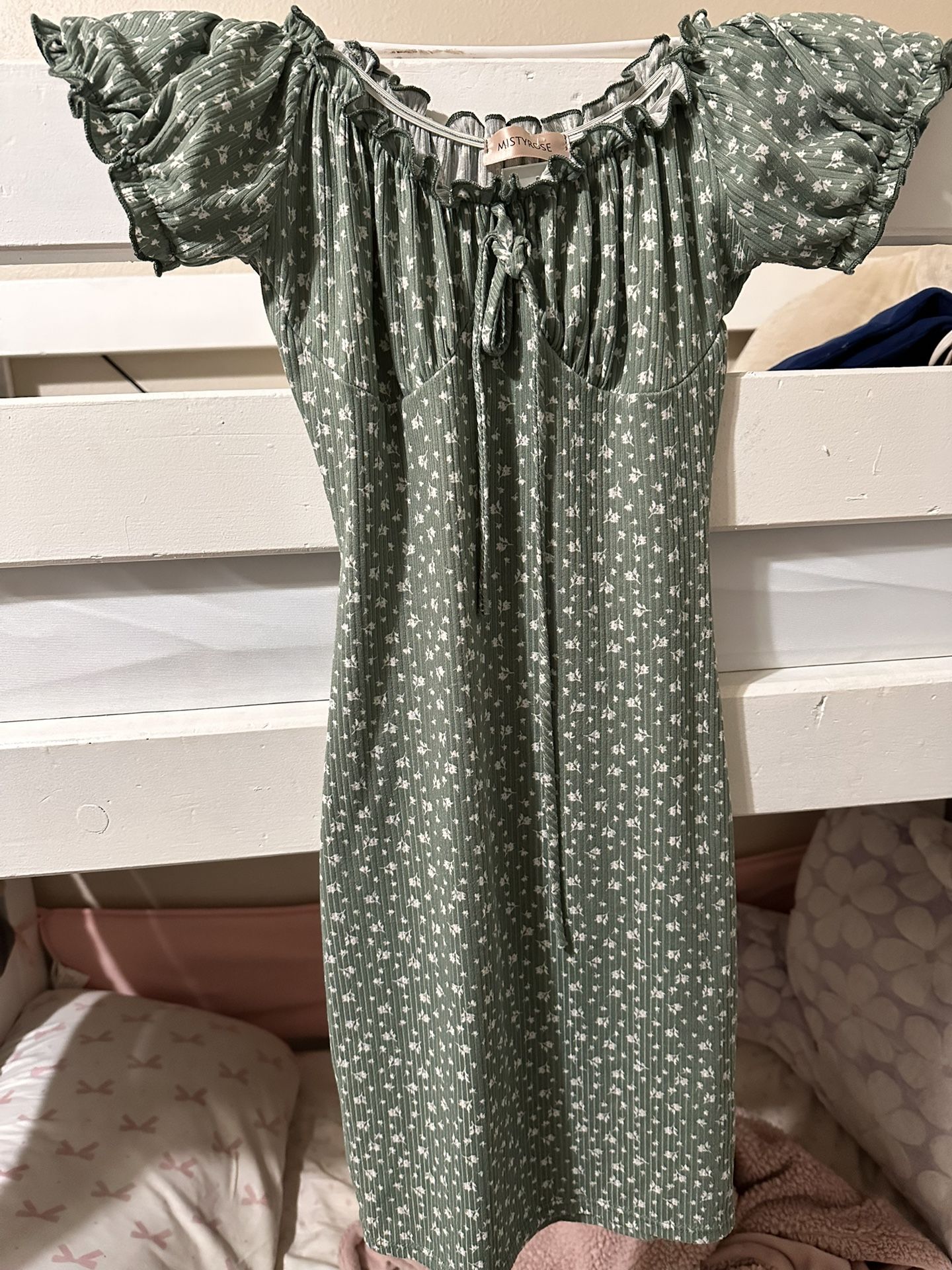 Green Dress With Flowers
