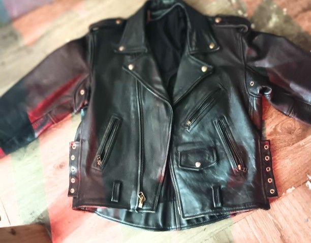 Leather Motorcycle Jacket Douobe Inforceds⁴⁴