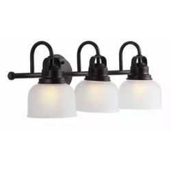 Jonathan Y Virginia 25.25 in. 3-light Oil Rubbed Bronze Metal/Glass LED Vanity Light