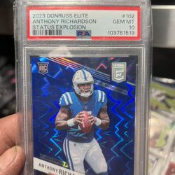 2023 Donnie’s Elite Anthony Richardson Status Explosion PSA Gem Mt 10