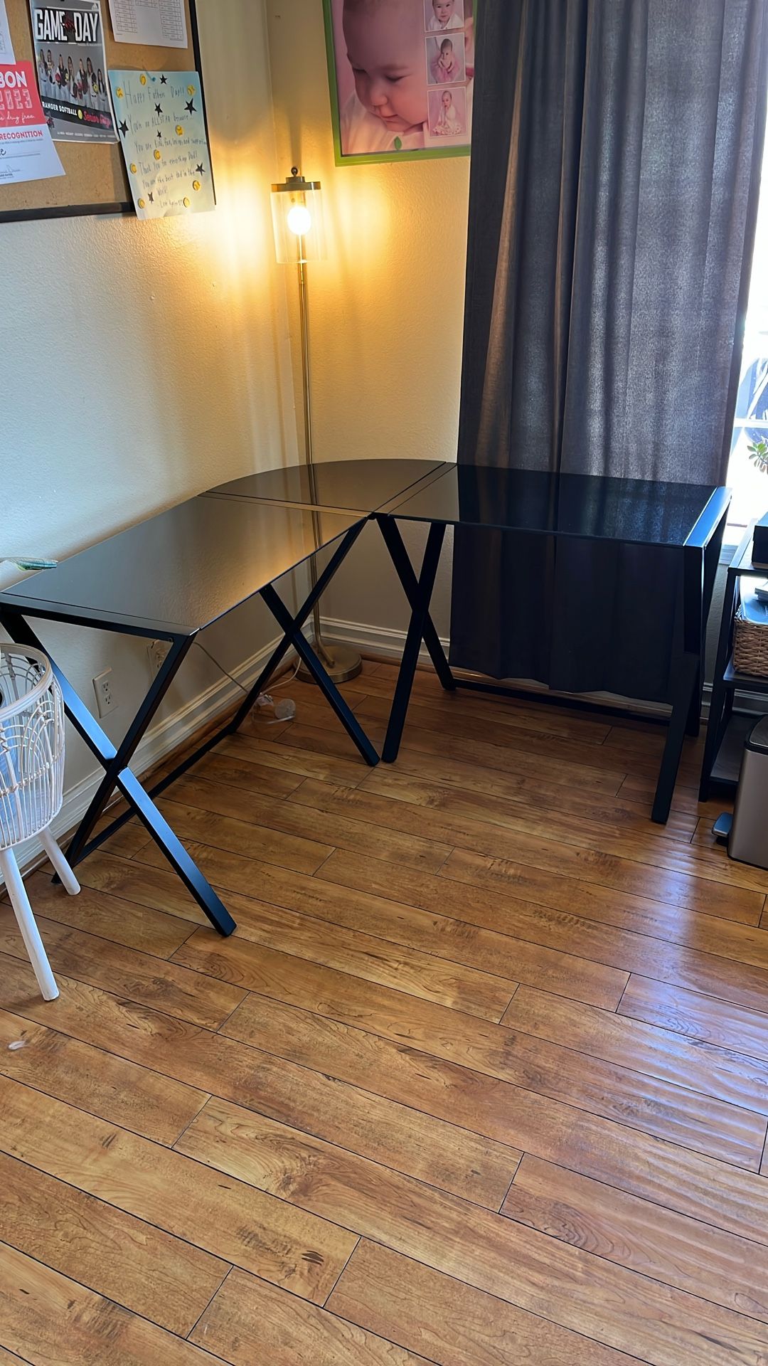 Glass Top Corner Desk