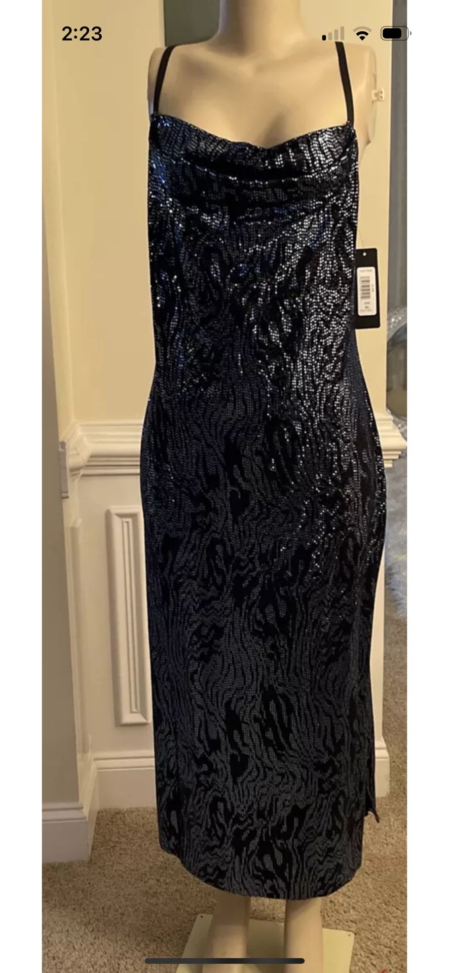 NWT BEBE SEQUIN COWL DRESS SIZE XL AMAZING, SEXY & ATTRACTIVE!!