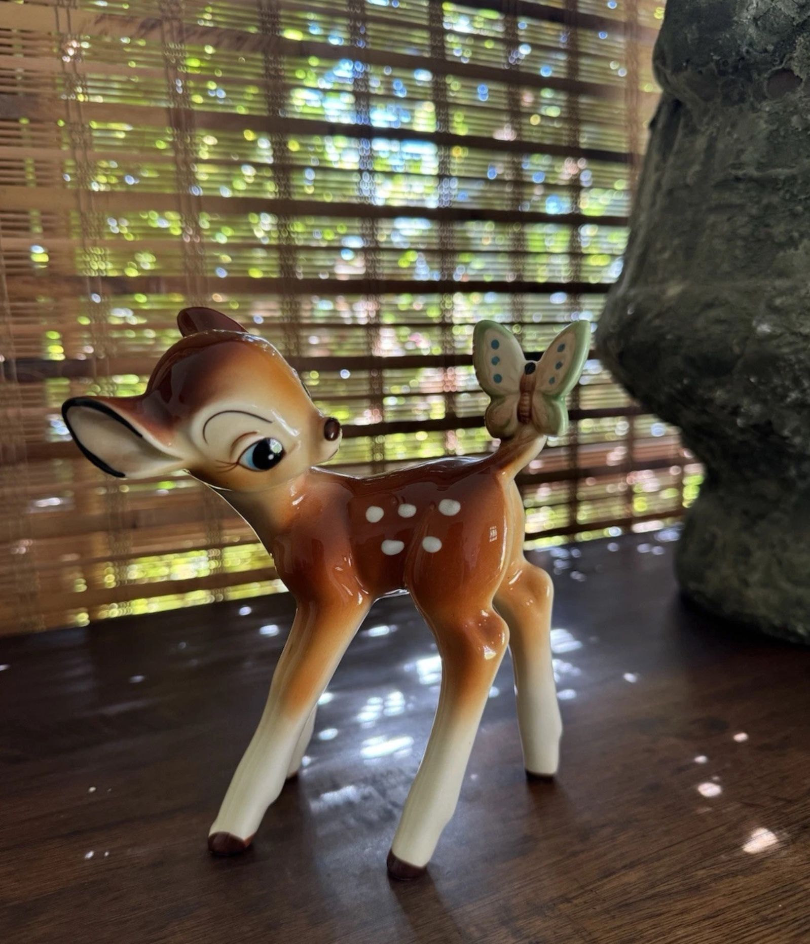 VTG Disney Bambi With Butterfly on Tail Figurine - Ceramic Made In Japan.