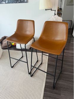Leather Bar Stool x2