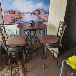 Iron Chairs And Table 