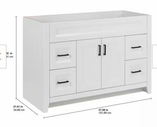 48” NO TOP BATHROOM VANITY WHITE