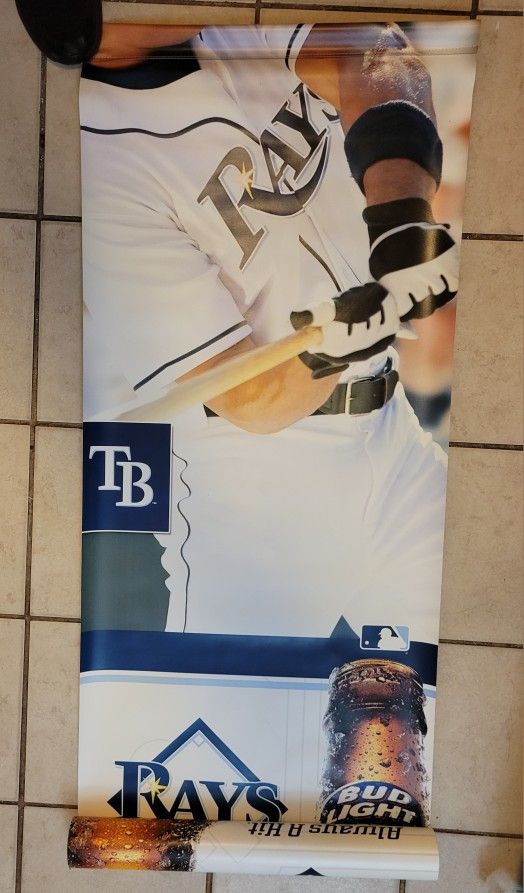 5' Canvas Tampa Bay Rays Budweiser Advertisement Bar Baseball Poster