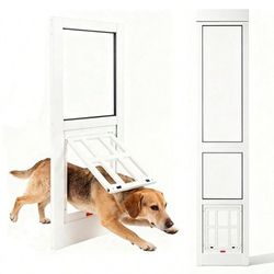 76-81in Thermo Panel Pet Door for Sliding Glass Door Aluminum Frame Secure Locking Cover