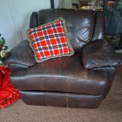 Brown Leather Recliner Chair