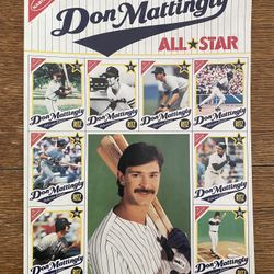 Don Mattingly 1989 Topps Nabisco Ritz All Star Uncut Baseball Cards 14”x 10.5”