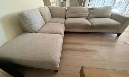 Living Spaces Light Gray Sectional Couch