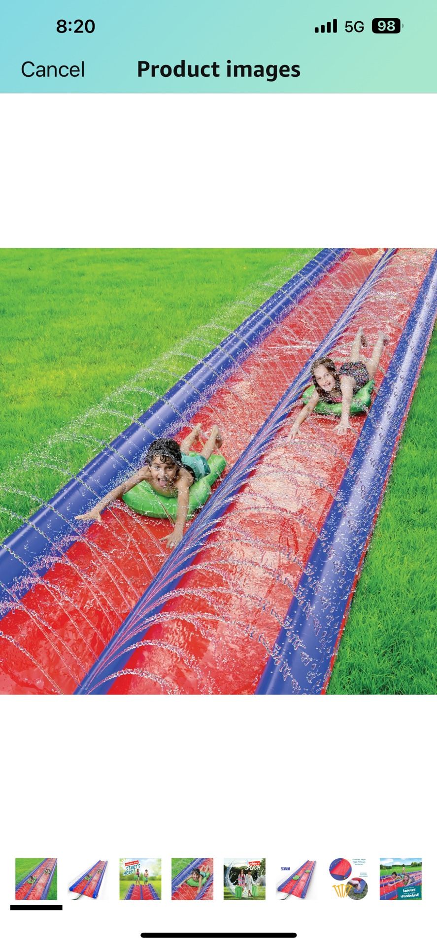 Stargo 2 Person Slide Backyard Water Fun Slip Down and Slide - 25 Feet x 6 Feet Waterslide with Sprinkler and Inflatable Body Boards for Kids - Outdoo