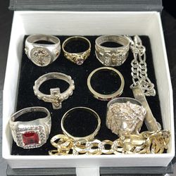Gold Silver Ring Bracelet Chain