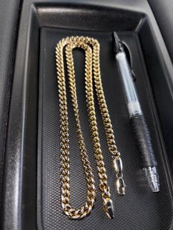 14k gold plated 22 inch cuban link chain